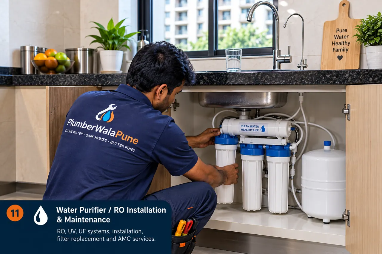 Water Purifier / RO Installation & Maintenance service visual in Pune